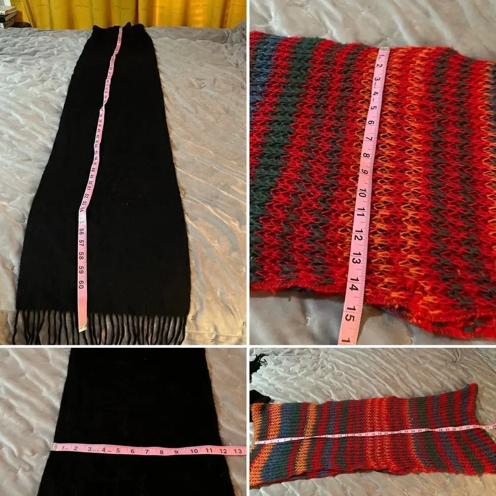 Various Brands Winter Scarf Bundle 4 Infinty, Fringed Scarf, Hair Scarves Multi